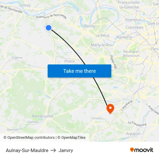Aulnay-Sur-Mauldre to Janvry map