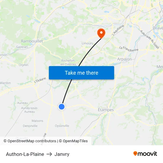 Authon-La-Plaine to Janvry map