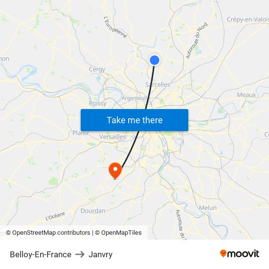 Belloy-En-France to Janvry map