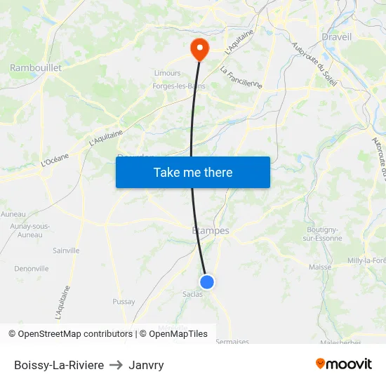 Boissy-La-Riviere to Janvry map