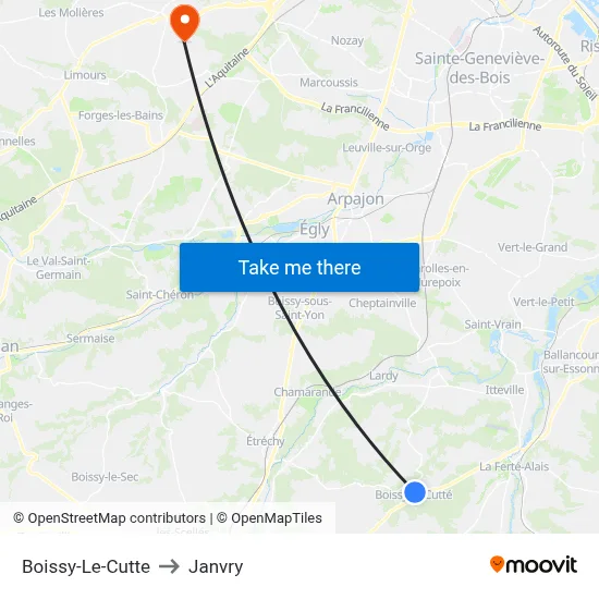 Boissy-Le-Cutte to Janvry map