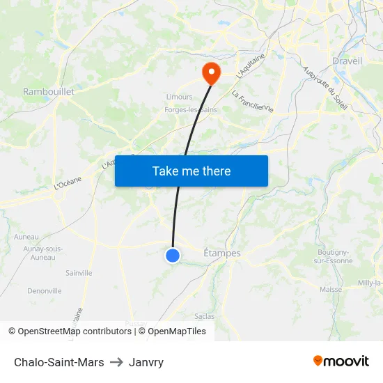 Chalo-Saint-Mars to Janvry map