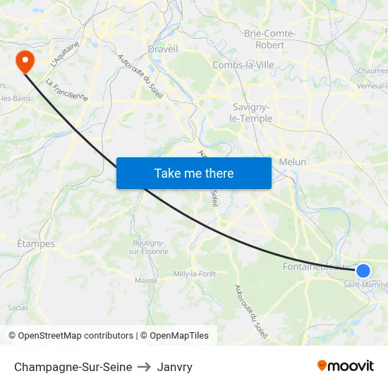 Champagne-Sur-Seine to Janvry map