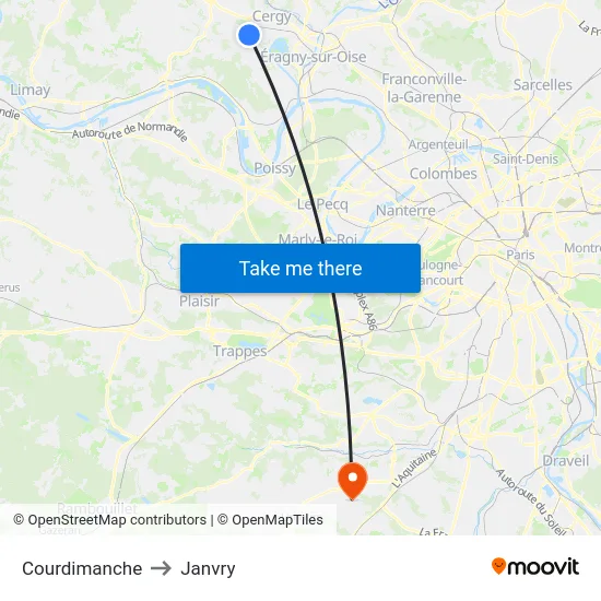 Courdimanche to Janvry map