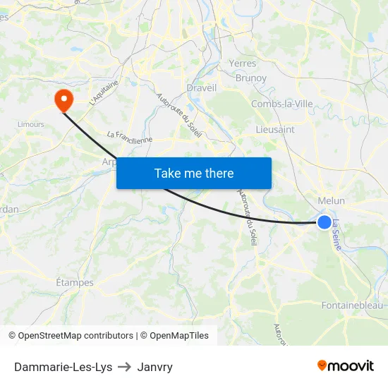 Dammarie-Les-Lys to Janvry map