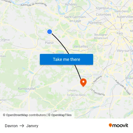 Davron to Janvry map