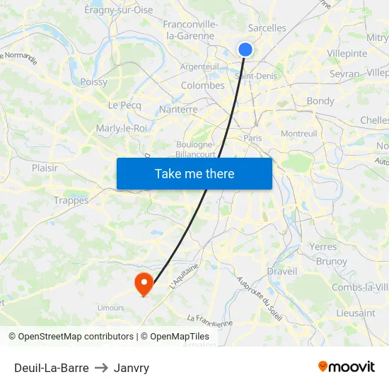 Deuil-La-Barre to Janvry map