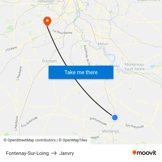 Fontenay-Sur-Loing to Janvry map