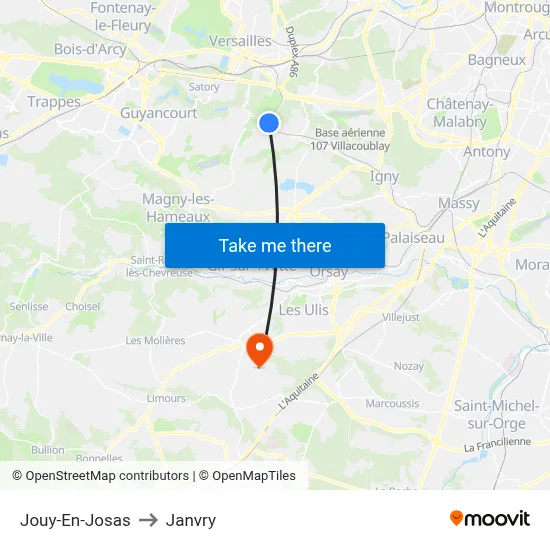 Jouy-En-Josas to Janvry map