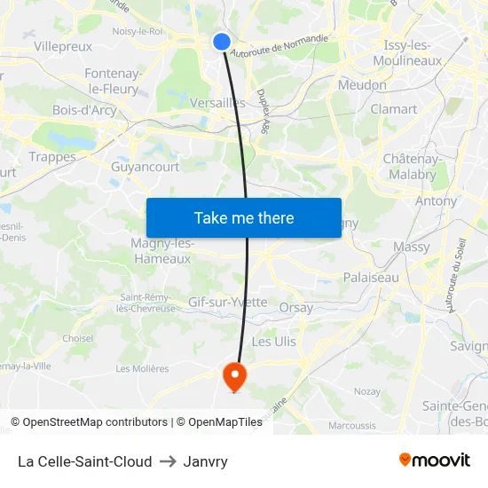 La Celle-Saint-Cloud to Janvry map