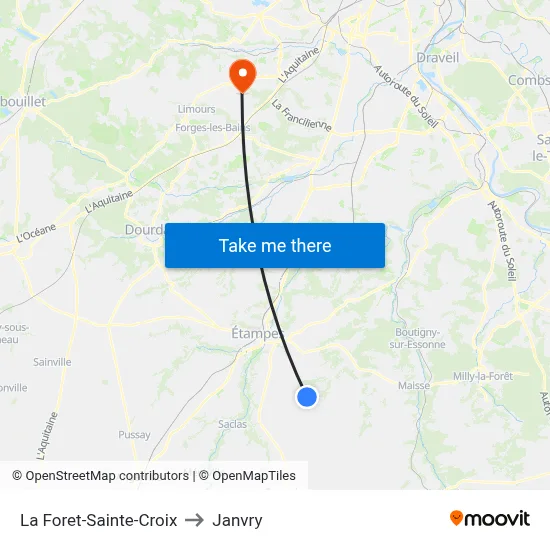 La Foret-Sainte-Croix to Janvry map