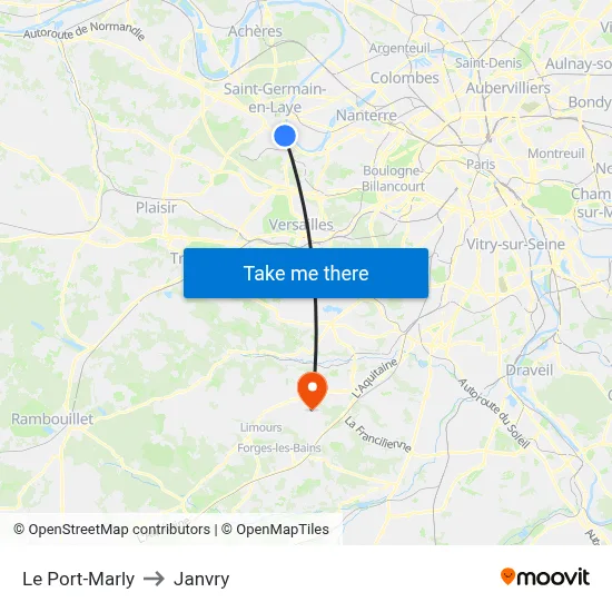 Le Port-Marly to Janvry map