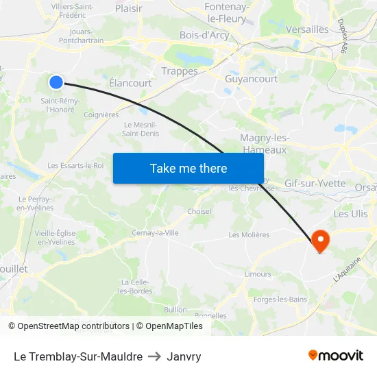 Le Tremblay-Sur-Mauldre to Janvry map