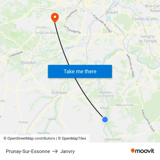 Prunay-Sur-Essonne to Janvry map