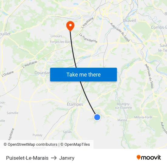 Puiselet-Le-Marais to Janvry map