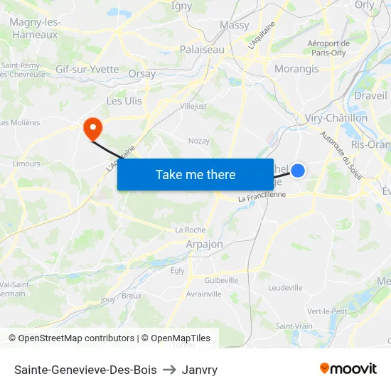 Sainte-Genevieve-Des-Bois to Janvry map