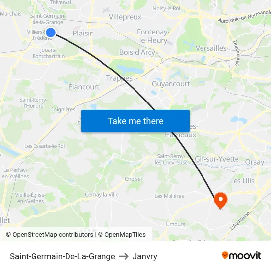 Saint-Germain-De-La-Grange to Janvry map