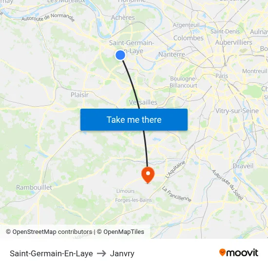 Saint-Germain-En-Laye to Janvry map