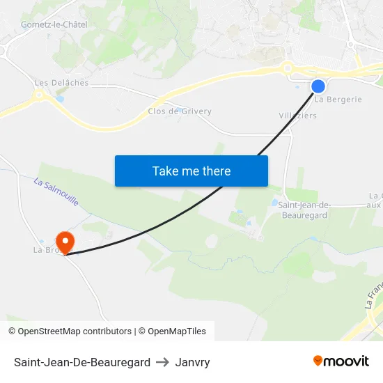 Saint-Jean-De-Beauregard to Janvry map