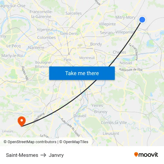 Saint-Mesmes to Janvry map