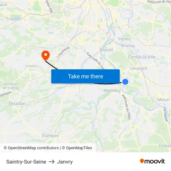 Saintry-Sur-Seine to Janvry map