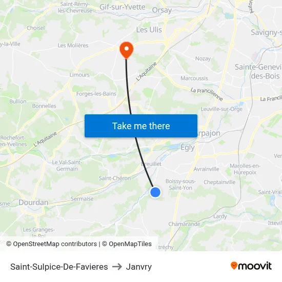 Saint-Sulpice-De-Favieres to Janvry map