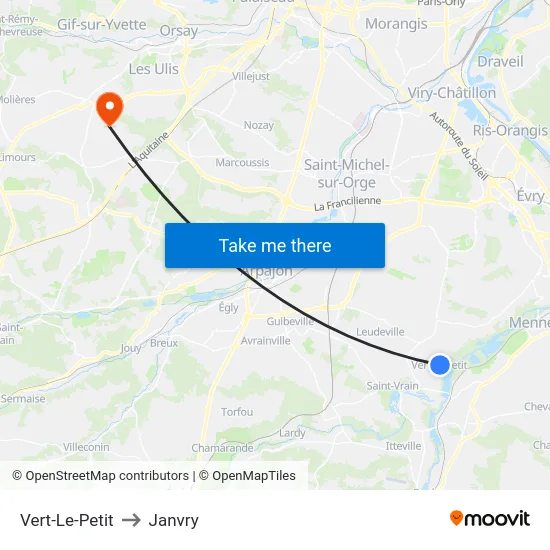 Vert-Le-Petit to Janvry map
