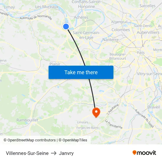 Villennes-Sur-Seine to Janvry map