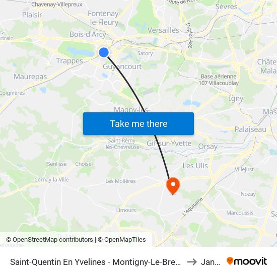 Saint-Quentin En Yvelines - Montigny-Le-Bretonneux to Janvry map