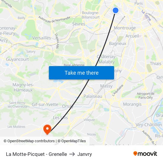La Motte-Picquet - Grenelle to Janvry map