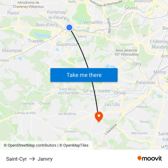 Saint-Cyr to Janvry map