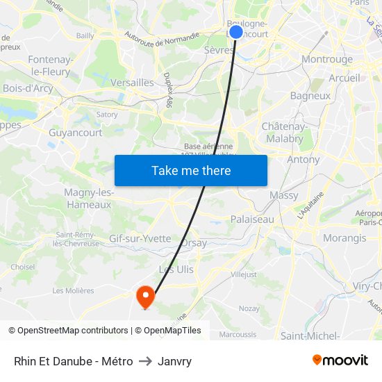 Rhin Et Danube - Métro to Janvry map