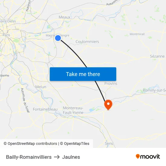 Bailly-Romainvilliers to Jaulnes map