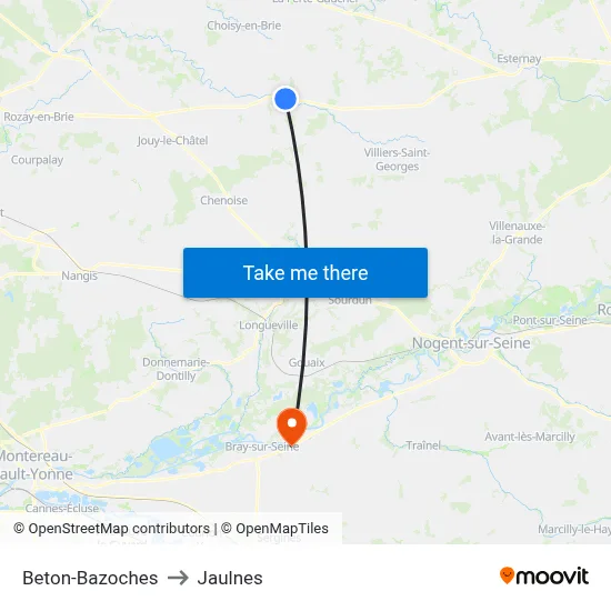 Beton-Bazoches to Jaulnes map