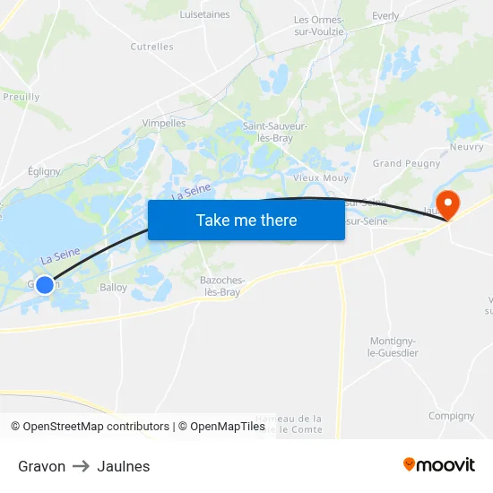 Gravon to Jaulnes map