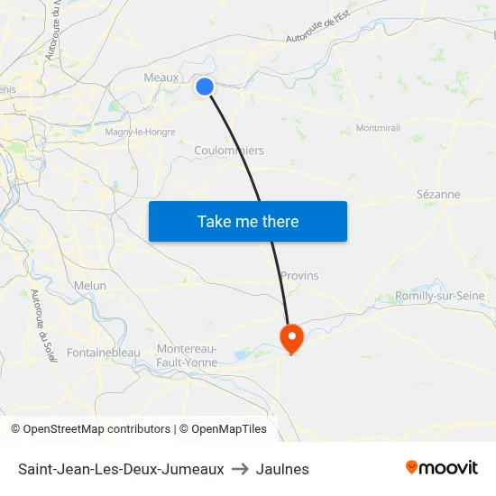 Saint-Jean-Les-Deux-Jumeaux to Jaulnes map