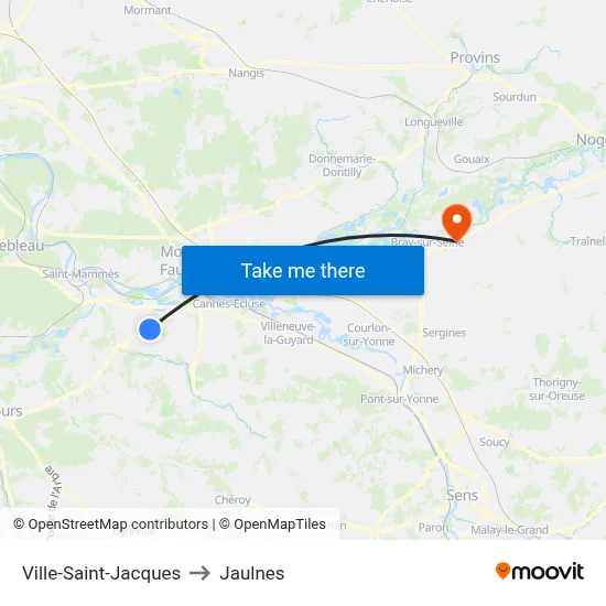 Ville-Saint-Jacques to Jaulnes map