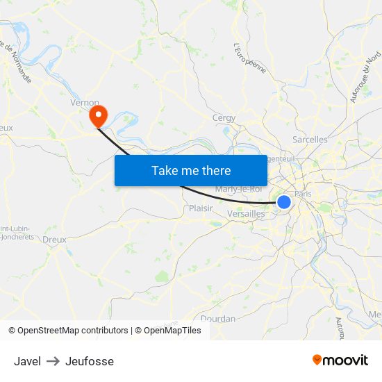 Javel to Jeufosse map