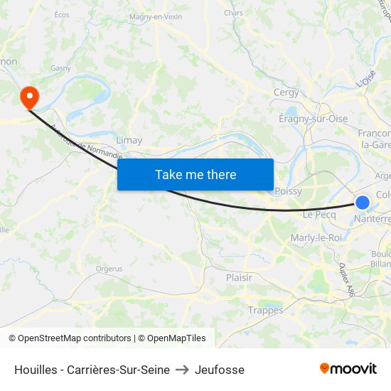 Houilles - Carrières-Sur-Seine to Jeufosse map