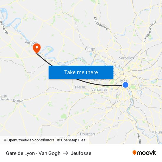 Gare de Lyon - Van Gogh to Jeufosse map