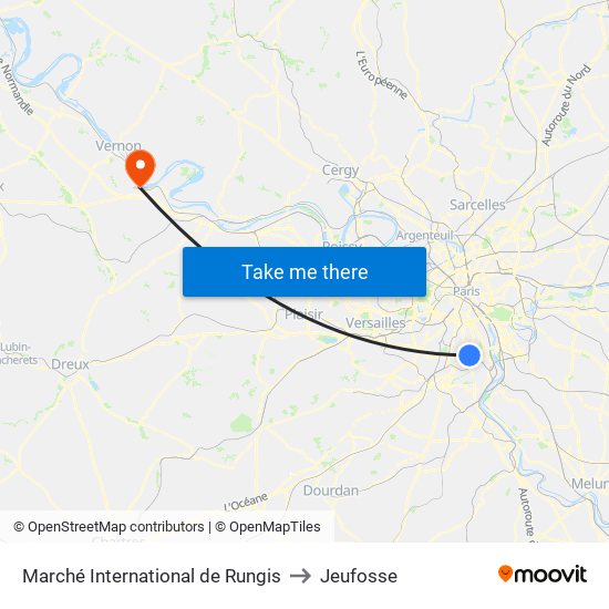 Marché International de Rungis to Jeufosse map