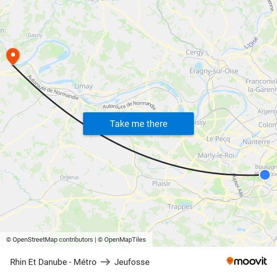 Rhin Et Danube - Métro to Jeufosse map
