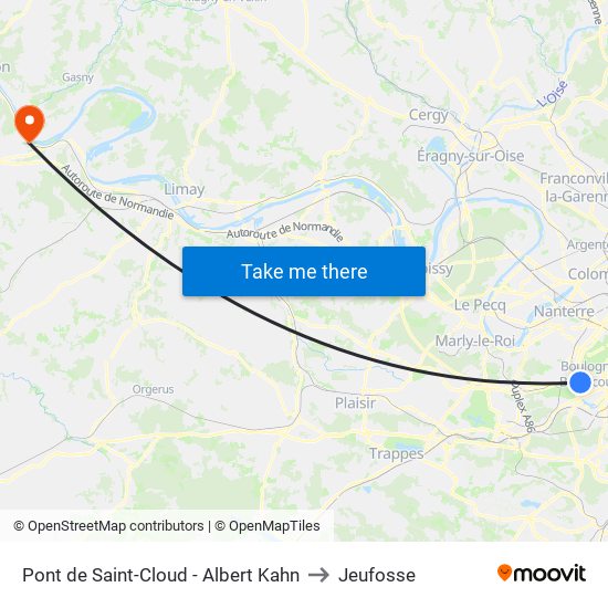Pont de Saint-Cloud - Albert Kahn to Jeufosse map