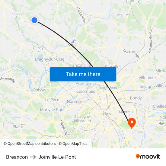Breancon to Joinville-Le-Pont map
