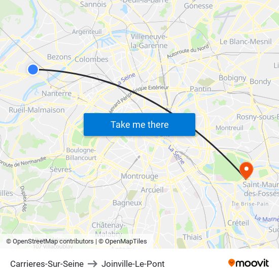 Carrieres-Sur-Seine to Joinville-Le-Pont map