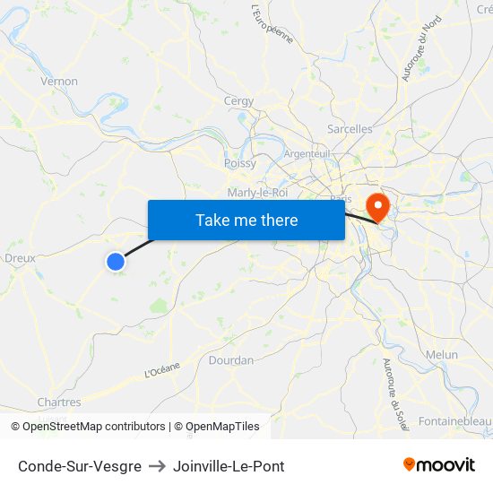 Conde-Sur-Vesgre to Joinville-Le-Pont map
