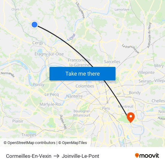 Cormeilles-En-Vexin to Joinville-Le-Pont map