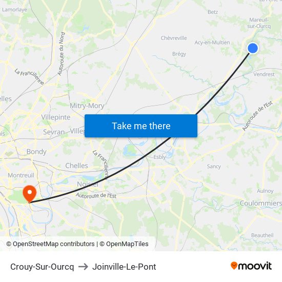 Crouy-Sur-Ourcq to Joinville-Le-Pont map