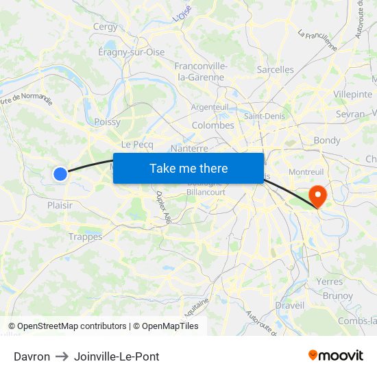 Davron to Joinville-Le-Pont map