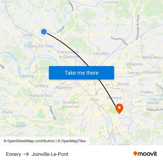 Ennery to Joinville-Le-Pont map